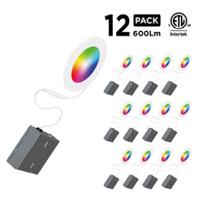 Load image into Gallery viewer, 4" Smart Wi-Fi RGB LED Recessed Light Fixture (12-Pack)