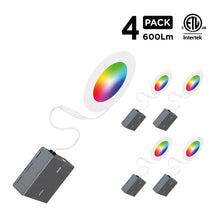 Load image into Gallery viewer, 4" Smart Wi-Fi Color + White LED Recessed Light Fixture (4-Pack)