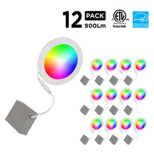 Load image into Gallery viewer, 6&quot; Smart WiFi RGB+White LED Recessed Light Fixture (12-Pack)