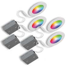 Load image into Gallery viewer, 4&quot; Smart Wi-Fi Color + White LED Recessed Light Fixture (4-Pack)