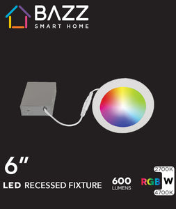 6" Smart WiFi RGB+White LED Recessed Light Fixture